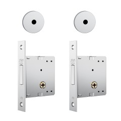 Fechadura 1002 Par Roseta Redonda Tetra Externa Inox