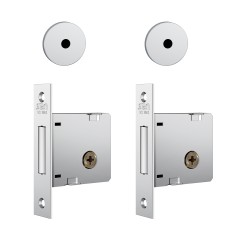 Fechadura 1004 Par Roseta Redonda Tetra Externa Inox