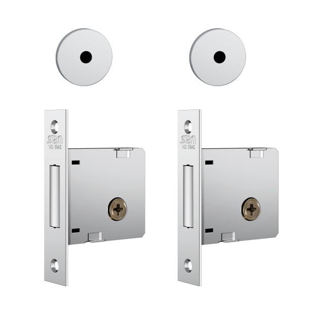 Fechadura 1004 Par Roseta Redonda Tetra Externa Inox