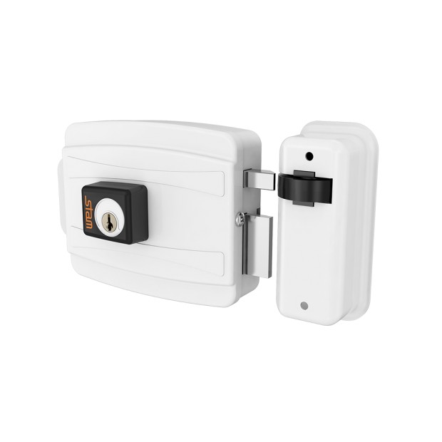 Fechadura Eletrica Cilindro 40mm Abre Para Dentro Externa Branco