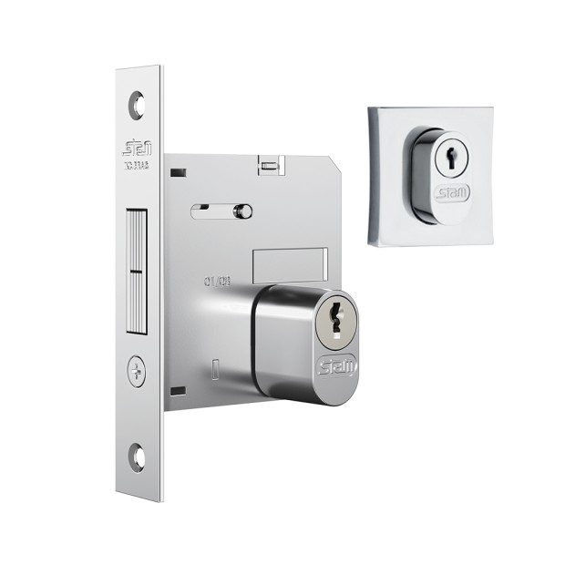 Fechadura 1006 Roseta Quadrada Externa Cromado