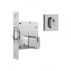 Fechadura 1005 Trinco Rolete Roseta Quadrada Externa Acetinado