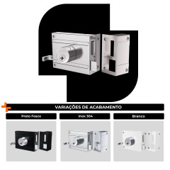 Fechadura 1701/100 Inox AISI 304 Tetra Externa Inox