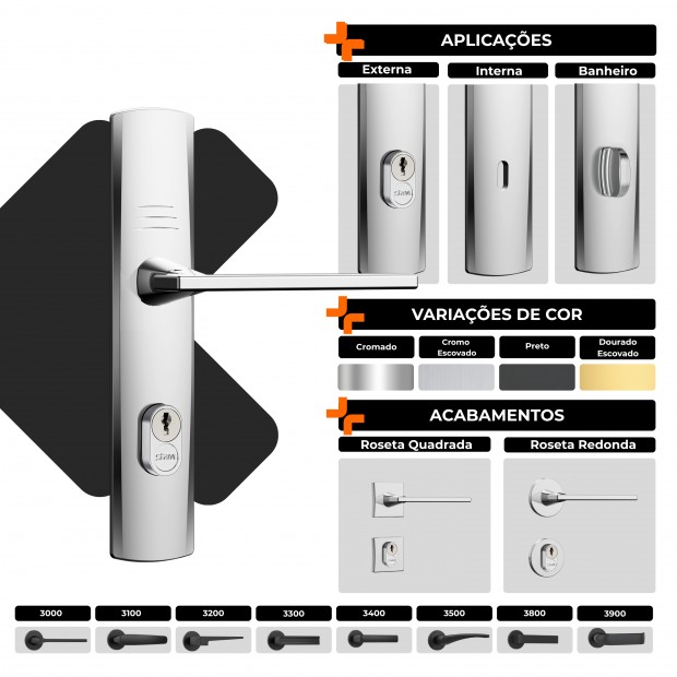 Fechadura Classic 55 3000 Externa Cromado