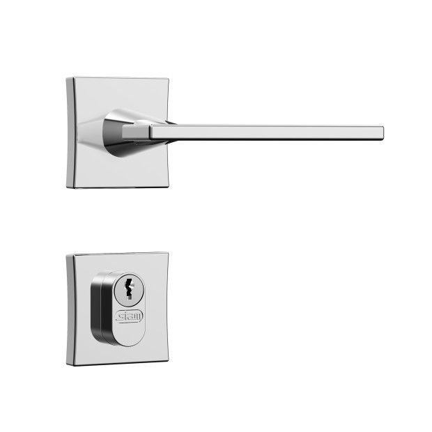 Fechadura Classic 55 3000 Roseta Quadrada Externa Cromado