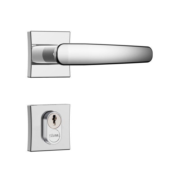 Fechadura Classic 55 3100 Roseta Quadrada Externa Cromado