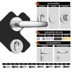 Fechadura Classic 55 3200 Roseta Redonda Banheiro Inox