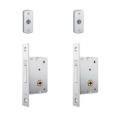 Fechadura 1001 Par Tetra Externa com Espelho 1003 Inox