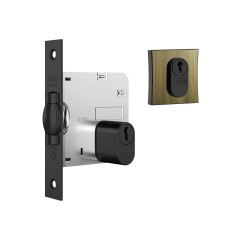Fechadura 1005 Trinco Rolete Roseta Quadrada Externa Antique