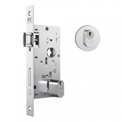 Fechadura 803 Trinco Rolete Roseta Redonda Externa Inox