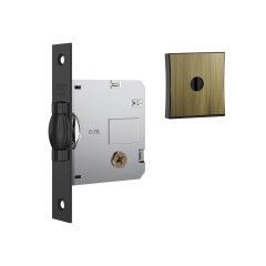 Fechadura 1005 Trinco Rolete Roseta Quadrada Tetra Externa Antique