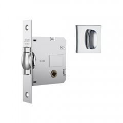 Fechadura 1025 Trinco Rolete Roseta Quadrada Banheiro Cromado