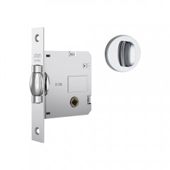 Fechadura 1025 Trinco Rolete Roseta Redonda Banheiro Inox