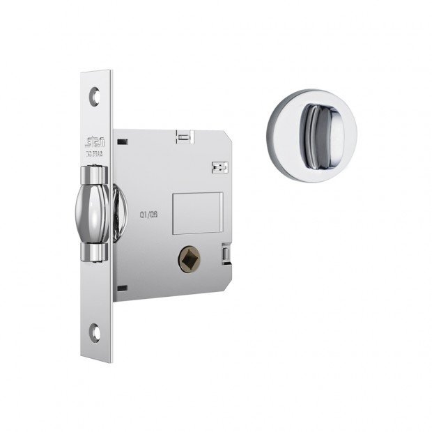 Fechadura 1025 Trinco Rolete Roseta Redonda Banheiro Inox
