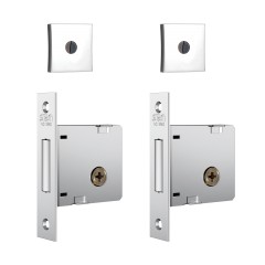 Fechadura 1010 Par Roseta Quadrada Classic Tetra Externa Cromado
