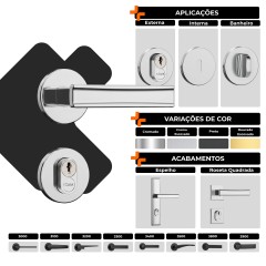 Fechadura Classic 40 3300 Roseta Redonda Interna Inox