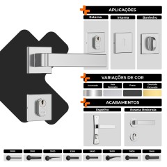Fechadura Classic 40 3300 Roseta Redonda Banheiro Inox