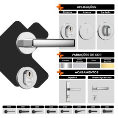Fechadura Classic 40 3400 Roseta Redonda Externa Inox