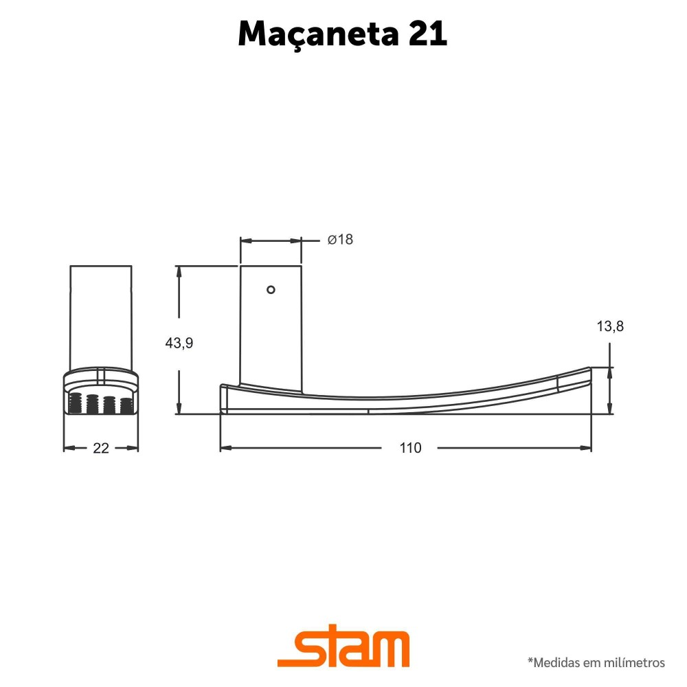 Fechadura 803/21 Roseta Quadrada 1 Gorje Externa Inox - LOJA STAM