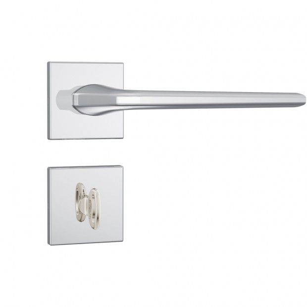 Fechadura 823/27 Roseta Quadrada 1 Banheiro Inox