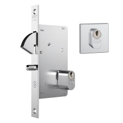Fechadura 950 Roseta Quadrada 1 Externa Inox