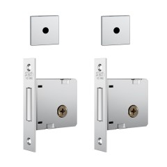 Fechadura 1004 Par Roseta Quadrada 1 Tetra Externa Inox