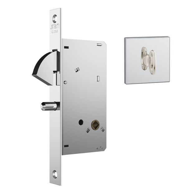 Fechadura 950 Inox 430 Roseta Quadrada 1 Banheiro Inox