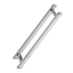 Puxador Para Porta 3015 NY Inox 304 Preto Duplo 30 X 15 X 400mm Inox Escovado