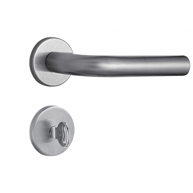 Fechadura 823/31i AISI 304 Roseta Redonda Banheiro Inox Escovado
