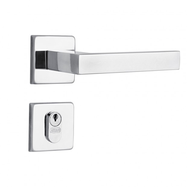 Fechadura 803/29i AISI 304 Roseta Quadrada 1 Externa Inox Escovado