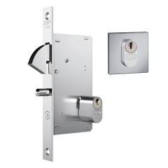 Fechadura 950 Inox 430 Roseta Quadrada 1 Gorje Externa Inox Escovado