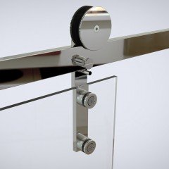 Kit Crystal Inox 304 Trilho 2,0m Para Porta Até 80 Kg Polido