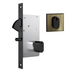 Fechadura 1005 Trinco Rolete Roseta Quadrada Externa Black Fosco