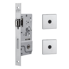 Fechadura Kit de Seguranca 800 Trinco Rolete Roseta Quadrada 1 Tetra Externa Inox