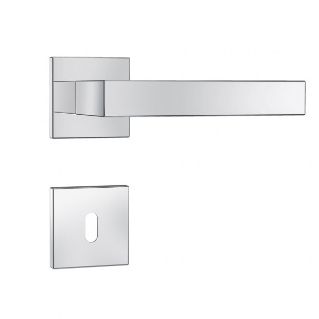 Fechadura Fortinox 4200 AISI 304 Roseta Quadrada Interna Inox Polido
