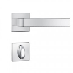 Fechadura Fortinox 4200 AISI 304 Roseta Quadrada Banheiro Inox Polido