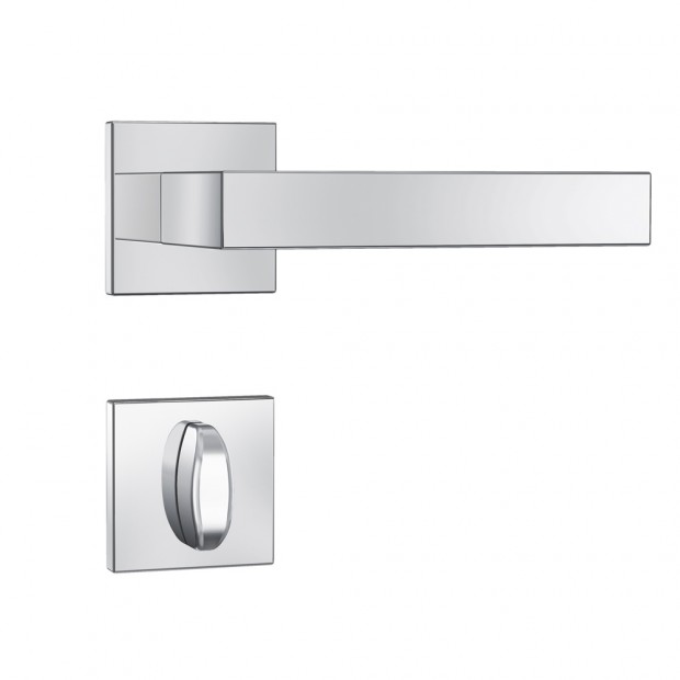 Fechadura Fortinox 4200 AISI 304 Roseta Quadrada Banheiro Inox Polido