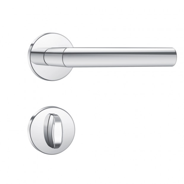 Fechadura Fortinox 4100 AISI 304 Roseta Redonda Banheiro Inox Polido