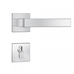 Fechadura Fortinox 4200 AISI 304 61mm Roseta Quadrada Externa Inox Polido