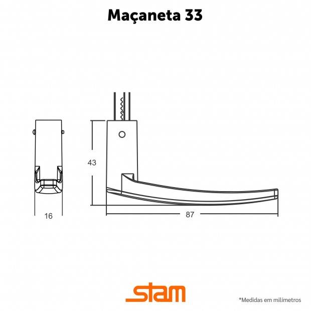 Fechadura 813/33 Interna Inox - LOJA STAM