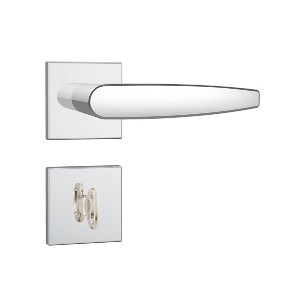 Fechadura 823/33 Roseta Quadrada 1 Banheiro Inox
