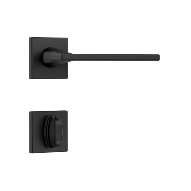 Fechadura Classic 40 3000 Roseta Quadrada Banheiro Black Fosco