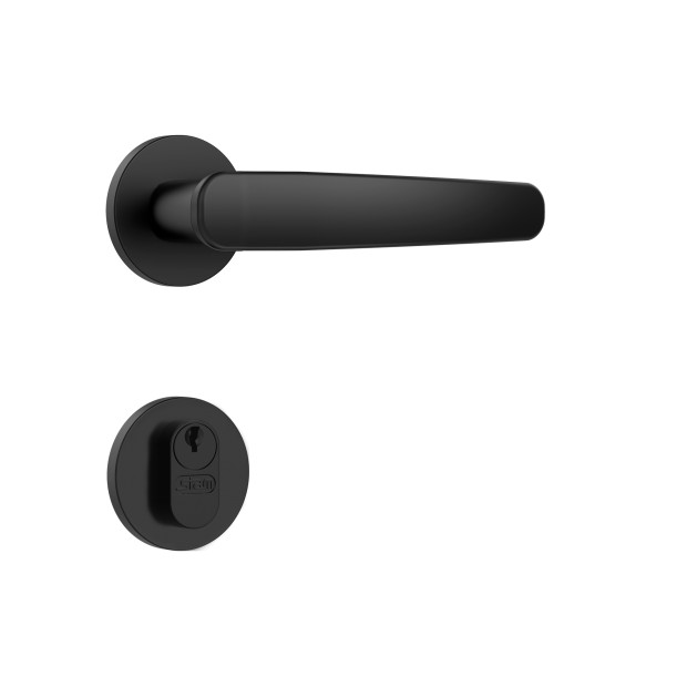 Fechadura Classic 40 3100 Roseta Redonda Externa Black Fosco