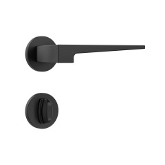 Fechadura Classic 40 3200 Roseta Redonda Banheiro Black Fosco