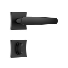 Fechadura Classic 55 3100 Roseta Quadrada Banheiro Black Fosco
