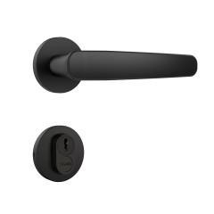 Fechadura Classic 55 3100 Roseta Redonda Externa Black Fosco