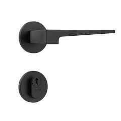 Fechadura Classic 55 3200 Roseta Redonda Externa Black Fosco