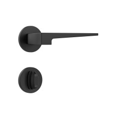 Fechadura Classic 55 3200 Roseta Redonda Banheiro Black Fosco