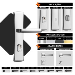 Fechadura Classic 55 3400 Externa Black Fosco