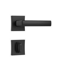 Fechadura Classic 55 3400 Roseta Quadrada Banheiro Black Fosco